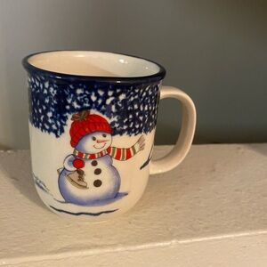 Thomson Pottery. Snowman Holiday Ceramic Mug - Excellent Condition.